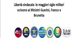 Con una lettera congiunta, qui integralmente riportata, le maggiori sigle sindacali delle Forze Armate e delle Forze di Polizia a ordinamento militare, scrivono ai Ministri della Difesa, On. Lorenzo Guerini, del MEF, On. Daniele Franco e al Ministro della Funzione Pubblica, On. Renato Brunetta, per richiedere con urgenza una riunione, al fine di dare un celere avvio alle azioni conseguenti all’approvazione della legge sui sindacati militari e renderli immediatamente operativi