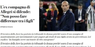 Il tecnico della Juve ha portato in tribunale la donna perché usava il suo assegno di mantenimento per investimenti e per pagare gli studi di una figlia avuta in precedenza