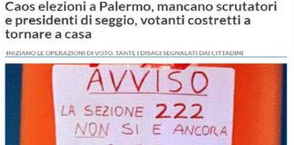 A Palermo oggi si dovrebbe votare per rinnovare le cariche politiche ed amministrative del capoluogo siciliano: seggi aperti, almeno sulla carta, dalle 7 alle 23