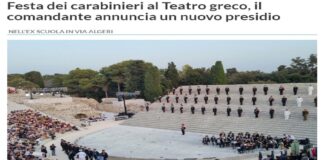 Nel corso della festa per celebrare i 208 anni della fondazione dell’Arma dei carabinieri, al Teatro greco di Siracusa, il comandante provinciale, il colonnello, Gabriele Barecchia ha annunciato la realizzazione di un nuovo presidio