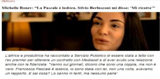 “Onore a Michelle Bonev (qui… https://www.ilfattoquotidiano.it/2013/10/18/berlusconi-michelle-bonev-pascale-e-lesbica-sanno-tutti/747811/amp/?fbclid=IwAR3BiAlstDP-hB0BsRAGmV1lO2tqA7Dgleg3RFvK4Em7BiolOo_B9Cak_9c… intervistata da Francesca Fagnani) che pagò carissimo l’aver detto la verità su Francesca Pascale già dieci anni fa”