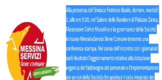 Alla presenza del Sindaco Federico Basile, domani, martedì 2, alle ore 9.00, nel Salone delle Bandiere di Palazzo Zanca, l’Assessore Dafne Musolino e la governance della Società in house MessinaServizi Bene Comune terranno una conferenza stampa