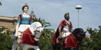 Mata e Grifone, i fondatori della città di Messina, sosteranno a Piazza Unione Europea sino al 30 settembre prossimo