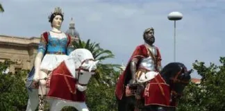 Mata e Grifone, i fondatori della città di Messina, sosteranno a Piazza Unione Europea sino al 30 settembre prossimo