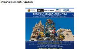 Sabato 13…, a Messina, si terrà dalle ore 16.30 la manifestazione ciclistica “Trofeo Maria Assunta 2022”