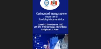 Si ricorda che oggi lunedì 12 Dicembre, alle ore 13:30 si terrà la cerimonia di inaugurazione delle nuove sale di Cardiologia Interventistica dell’AOU G. Martino che si svolgerà presso l’UOC UTIC E UOSD di Cardiologia Interventistica, Padiglione E 2° piano