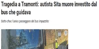 Terribile tragedia nel primo pomeriggio del 23 dicembre 2022…, a Tramonti dove ha perso la vita un autista della Sita investito dal bus che poco prima aveva parcheggiato a bordo strada