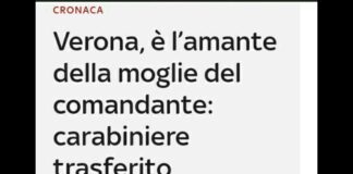 La vicenda è stata riportata ieri dal Corriere del Veneto: dopo essere stato scoperto il brigadiere dei carabinieri è stato trasferito “per incompatibilità ambientale” e per condotta ritenuta “disdicevole e poco opportuna”