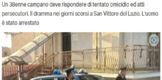 Giovedì 29 dicembre scorso, in San Vittore del Lazio, alle prime luci dell’alba, i Carabinieri della Stazione di Cervaro, unitamente ai colleghi del Nucleo Operativo e Radiomobile di Cassino, hanno arrestato un 38enne di origini campane, già noto alle forze dell’ordine, resosi protagonista, in più occasioni, di vessazioni nei confronti della propria compagna, tali da indurla in uno stata d’ansia costante fino a quando ha trovato il coraggio di scappare in cerca di rifugio presso alcuni parenti