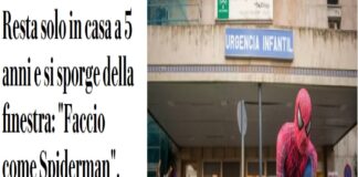 Lo hanno notato dalla strada: il bambino era affacciato alla finestra, si sporgeva pericolosamente… e i passanti si sono allarmati… sono arrivati fuori dalla porta di casa sua, assieme ai vigili del fuoco, e hanno cercato di farsi aprire