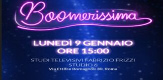Boomerissima: lunedì 9 gennaio 2023, alle ore 15:00 presso gli Studi Televisivi ‘Fabrizio Frizzi – Studio 6’ di via Ettore Romagnoli 30, Roma si terrà una conferenza stampa con la presentatrice Alessia Marcuzzi