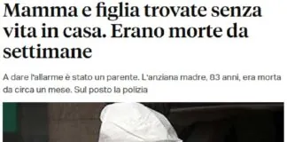 Erano morte da settimane: i loro corpi, quelli di mamma e figlia, erano in avanzato stato di decomposizione… dramma a Monte Mario dove la polizia di Stato, su segnalazione di un parente che non aveva più loro notizie, ha trovato i cadaveri di due donne