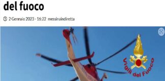Un elicottero dei Vigili del Fuoco “Drago 146” – in servizio presso il Reparto Volo di Catania – é intervenuto a Castelmola, su segnalazione della sala operativa dei Vigili del Fuoco di Messina: una coppia che faceva parapendio è precipitata al suolo