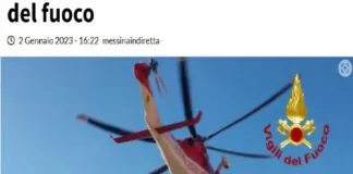 Un elicottero dei Vigili del Fuoco “Drago 146” – in servizio presso il Reparto Volo di Catania – é intervenuto a Castelmola, su segnalazione della sala operativa dei Vigili del Fuoco di Messina: una coppia che faceva parapendio è precipitata al suolo