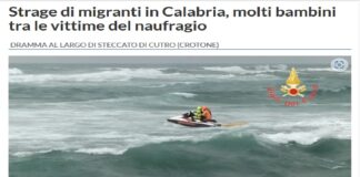Tragico naufragio di migranti a Cutro (Crotone): il bilancio, ancora provvisorio, parla di 33 morti, tra cui molti bambini e molte donne