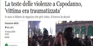 “L’ho vista a terra seminuda, si teneva stretto addosso il giubbotto, aveva solo quello, era traumatizzata e piangeva, non si reggeva nemmeno in piedi per la paura: ho provato anche a farle scudo con le braccia ma erano troppi, un branco di almeno una ventina”