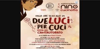 Messina: i responsabili dell’Associazione Nino Cucinotta organizzano…, la festa del cantautorato “Due Luci per Cuci” – domenica 5 marzo al Mercato Coperto del Muricello dalle ore 12.30 fino a mezzanotte