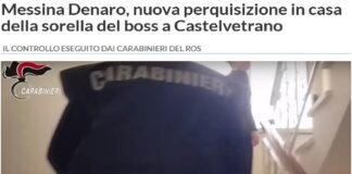 I carabinieri del Ros stanno effettuando una nuova perquisizione nella casa di via Alberto Mario a Castelvetrano, in cui viveva la sorella del boss Matteo Messina Denaro, arrestata venerdì per associazione mafiosa