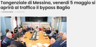 Scatterà venerdì 5 maggio la nuova circolazione lungo la tangenziale di Messina con l’apertura del bypass Baglio: è quanto ha deciso il Cov prefettizio che si è appena concluso