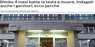 La Procura di Barcellona Pozzo di Gotto ha iscritto nel registro degli indagati come atto dovuto anche i genitori del bimbo di 4 mesi morto per un’emorragia celebrale al Policlinico di Messina