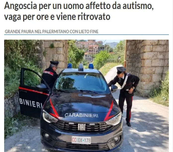 50ENNE AUTISTICO RITROVATO DAI CARABINIERI NEL PALERMITNO