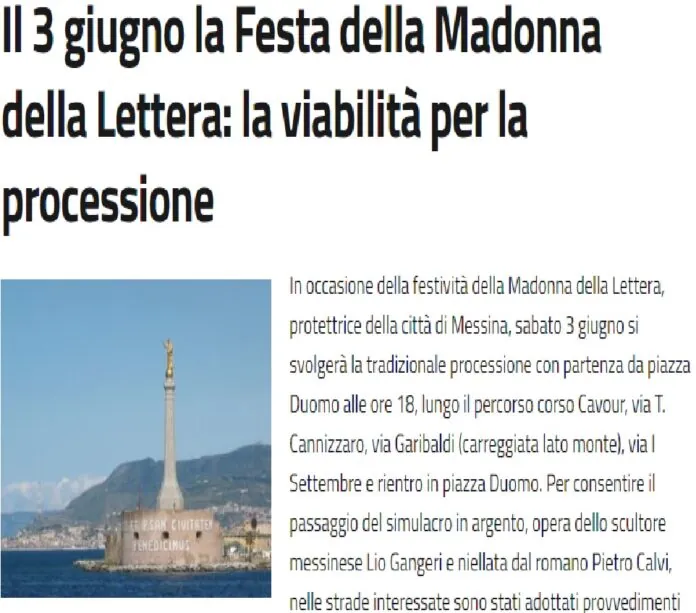 Processione Madonna della Lettera