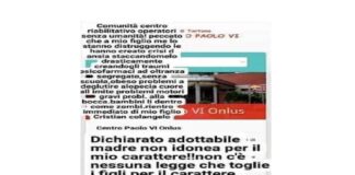Riferiamo oggi…, il caso “della professoressa Vanessa Santucci: alla medesima è stato allontanato il figlio minore sulla base delle solite relazioni false del servizio sociale del XIII° municipio di Roma nella persona dell’Assistente sociale Barbara Trinito”