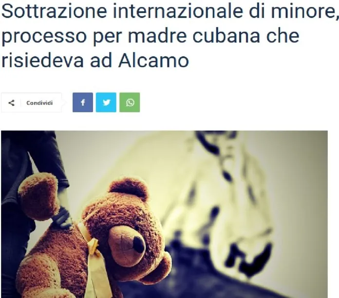 Sottrazione internazionale di minore Trapani