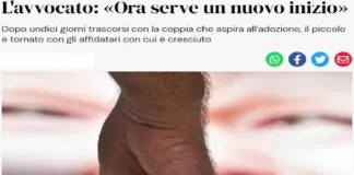 Undici giorni lontano da casa, ma il 25 luglio 2023 di pomeriggio Luca ha riabbracciato la famiglia in cui è cresciuto: «Non riesco a parlare dalla gioia», diceva commossa Maria (questo, come quello di Luca, è un nome inventato a tutela del bimbo), mamma affidataria del piccolo, «nel riabbracciarlo per lui è come se non fosse passato nemmeno un giorno, è incredibile e bellissimo»
