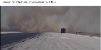 A causa di un incendio è stato chiuso l’aeroporto di Trapani: le fiamme sono divampate in un vallone che costeggia le piste dello scalo di Birgi