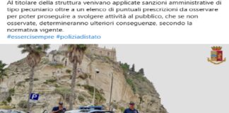 Nel corso di intensificati servizi disposti dal Questore e dedicati al costante controllo della legalità nello svolgimento delle attività presso strutture ricettive della c.d. “Costa degli Dei”, la Squadra Mobile, il Posto Fisso di Tropea della Questura in sinergia operativa con l’A.S.P. di Vibo Valentia, hanno effettuato un approfondito controllo nei confronti di una struttura ricettiva situata in Ricadi, località Capo Vaticano