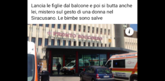 Non corrono alcun pericolo di vita le due bambine precipitate dal balcone insieme alla madre, una donna tunisina di 40 anni, ieri sera (sabato) intorno alle 23 a Francofonte
