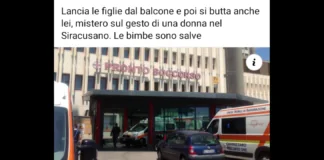 Non corrono alcun pericolo di vita le due bambine precipitate dal balcone insieme alla madre, una donna tunisina di 40 anni, ieri sera (sabato) intorno alle 23 a Francofonte