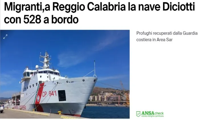 Diciotti Reggio Calabria