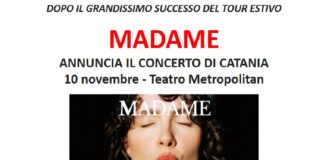 Reduce dal grande successo del concerto al Teatro antico di Taormina, Madame annuncia oggi il suo atteso ritorno in Sicilia, con la sua tournée autunnale: al Teatro Metropolitan di Catania il 10 novembre, ore 21