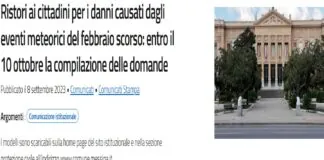 Ristori ai cittadini…, per i danni causati dagli eventi meteorici del febbraio scorso