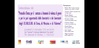 Mercoledì 13 settembre 2023, alle ore 10, presso la Sala Bataclàn della residenza Universitaria San Saverio (Via G.Di Cristina 7, a Palermo), avverrà la sottoscrizione del protocollo d’Intesa per il contrasto ai fenomeni di violenza di genere e per le pari opportunità delle lavoratrici e dei lavoratori in servizio presso gli ERSU di Palermo, Messina ed Enna