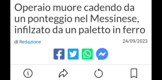 Un operaio edile, Giuseppe Milici di 56 anni, è morto mentre stava eseguendo dei lavori nella facciata di un edificio, tra le contrade Agliastri e Mustazzo, a Patti