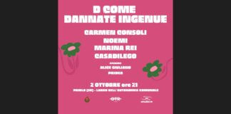 Carmen Consoli ritorna con “D come Dannate Ingenue”, parafrasando il suo storico brano Besame Giuda: in duo con Marina Rei alla batteria