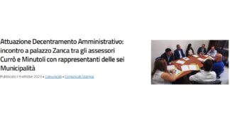 Comune di Messina: Amministrazione centrale e periferica…, si incontrano per l’attuazione del decentramento amministrativo
