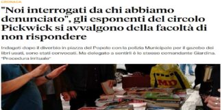 Si sono avvalsi della facoltà di non rispondere due dei tre indagati dell’indagine scaturita dalla querelle fra alcuni esponenti del circolo culturale Pickwick, Carlo Callegari e Renato Ciraolo e la polizia Municipale