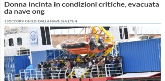 Evacuazione medica d’urgenza, durante la notte, dalla nave ong Sea Eye 4 che si trova nelle acque antistanti a Lampedusa