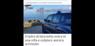 Fa irruzione in una villa per rubare una bicicletta, arrestato un 24enne nel Trapanese con precedenti
