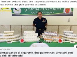 I finanzieri del comando provinciale di Palermo hanno arrestato due palermitani accusati di contrabbando di sigarette