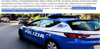 Nel trascorso weekend, personale del Commissariato di P.S. di Barcellona P.G., si portava in S. Filippo del Mela (ME) avendo avuto notizia che un uomo, pluripregiudicato ivi residente, deteneva sostanza stupefacente ed armi