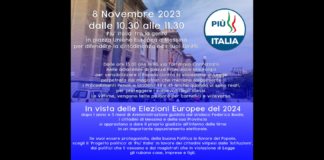 “8 Novembre 2023 dalle 10.30 alle 11.30 Più Italia’ tra la gente in piazza Unione Europea a Messina per difendere la cittadinanza ed i suoi Diritti”