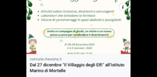 Nell’ambito delle iniziative natalizie organizzate in Città promosse dall’Amministrazione del sindaco Federico Basile, prenderà il via mercoledì 27 dicembre all’Istituto Marino di Mortelle, l’appuntamento “Il Villaggio degli Elfi” organizzato in sinergia con la Messina Social City e in collaborazione con i partner membri del Progetto InterPares e l’Azienda Ospedaliera Universitaria G. Martino