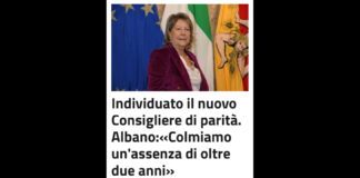 L’assessore regionale alla Famiglia, politiche sociali e lavoro Nuccia Albano, si appresta a nominare il nuovo Consigliere di parità