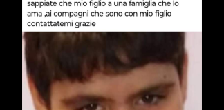 “Sto cercando mio figlio Cristian Colangelo sequestrato dai servizi sociali con false relazioni e abuso di potere: Spostato dalla Comunità centro Paolo VI per metterlo in un’altra Comunità perché non deve assolutamente vedere la sottoscritta con fedina penale pulita”