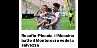 Tre punti d’oro per il Messina che batte il Monterosi Tuscia per 2-1 allo stadio Franco Scoglio nella 35ma giornata del girone C del campionato di serie C